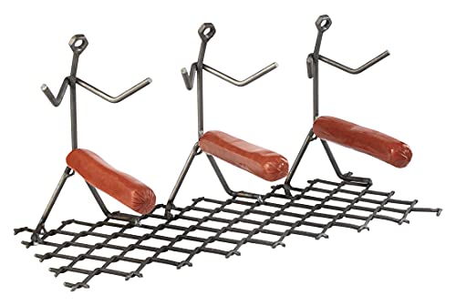 GUTE Hot Dog Roaster Stainless Steel Three Man Stick Figure Griller Funny Barbeque BBQ Grilling Gifts, Dad Gifts, Men Novelty Hotdog - Great for Parties, Birthdays, Tailgates! - Grill Parts America