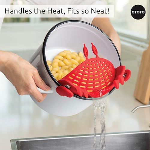 OTOTO Kitchen Colander - Kitchen Colander for Draining Pasta, Vegetables, Fruits, Kitchen Gadgets, Kitchen Gadgets, BPA Free (Crab) - Grill Parts America