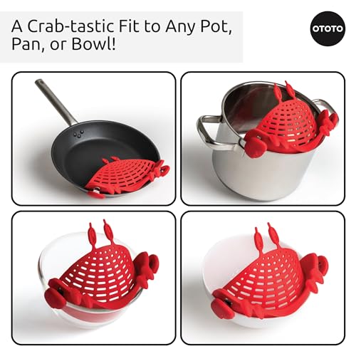 OTOTO Kitchen Colander - Kitchen Colander for Draining Pasta, Vegetables, Fruits, Kitchen Gadgets, Kitchen Gadgets, BPA Free (Crab) - Grill Parts America