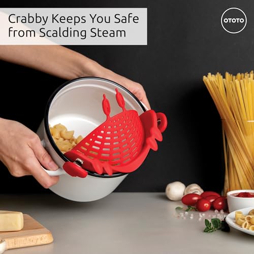 OTOTO Kitchen Colander - Kitchen Colander for Draining Pasta, Vegetables, Fruits, Kitchen Gadgets, Kitchen Gadgets, BPA Free (Crab) - Grill Parts America