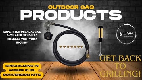 Propane Conversion Kit from NG to LP Fit For Weber SUMMIT 620 - 5' Propane Hose and Regulator - Detailed Instructions - PreDrilled LP Orifices Including Side Burner Orifice - Easy Install - Grill Parts America