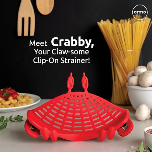 OTOTO Kitchen Colander - Kitchen Colander for Draining Pasta, Vegetables, Fruits, Kitchen Gadgets, Kitchen Gadgets, BPA Free (Crab) - Grill Parts America