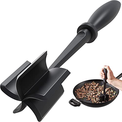 Meat Chopper for Hamburger, Premium Heat Resistant Masher and Smasher for Ground Beef, Ground Turkey and More, Nylon Ground Beef Chopper Tool and Meat Fork, Non Stick Mix Chopper - Grill Parts America