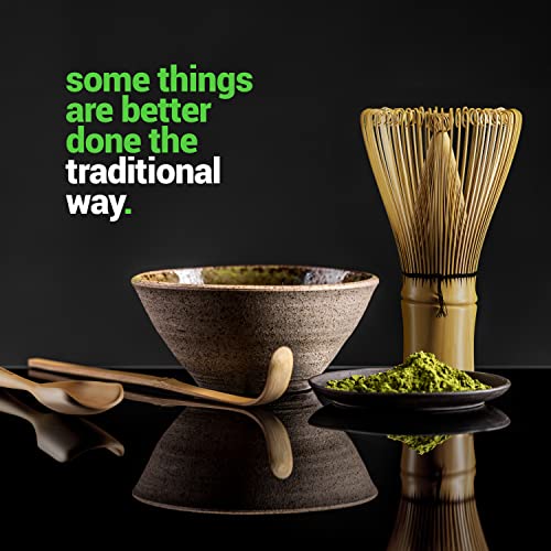 BambooWorx Matcha Whisk Set - Matcha Whisk (Chasen), Traditional Scoop (Chashaku), Tea Spoon. The Perfect Set to Prepare a Cup of Japanese Matcha Tea, Handmade from 100% Natural Bamboo - Grill Parts America