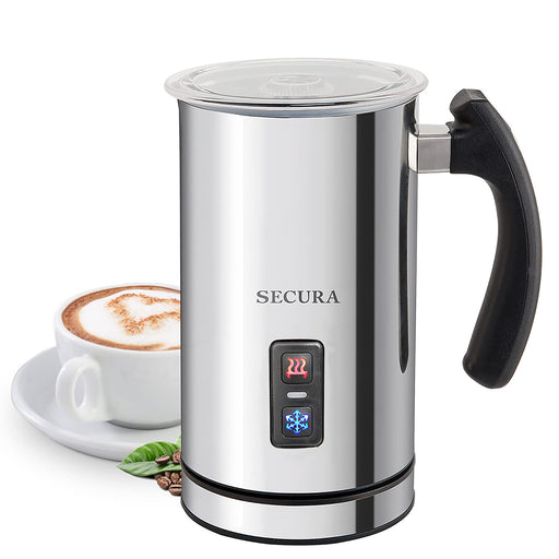 Secura Electric Milk Frother, Automatic Milk Steamer Warm or Cold Foam Maker for Coffee, Cappuccino, Latte, Stainless Steel Milk Warmer with Strix Temperature Controls - Grill Parts America