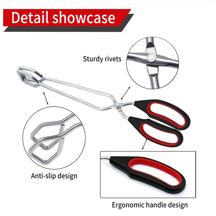 WHTCHSU 2-Pcs Stainless Steel Scissor Tongs, 9.25-Inch and 11-Inch set Kitchen cooking grilling tongs - Grill Parts America