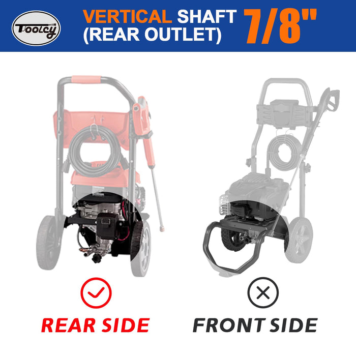 TOOLCY 7/8" Shaft Vertical Pressure Washer Pump - Max 3100 PSI @ 2.5 GPM OEM & Power Washer Pump for Gas Washer - Pre-Filling Gear Oil - More Replacements: Simpson, Ryobi, Honda, etc. - Grill Parts America