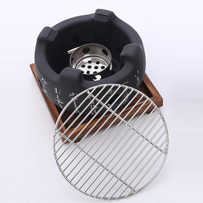 Lovt Japanese Style BBQ Grill, Japanese Barbecue Grill Portable Barbecue Stove Japanese Food Charcoal Stove/BBQ Plate Household Barbecue Tools Accessories (BBQ Grill - L(19x12.5cm) free size - Grill Parts America