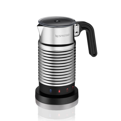 Nespresso Aeroccino4 Dishwasher-Safe Electric Milk Frother with Four Styles of Preparation (Silver and Black) - Grill Parts America