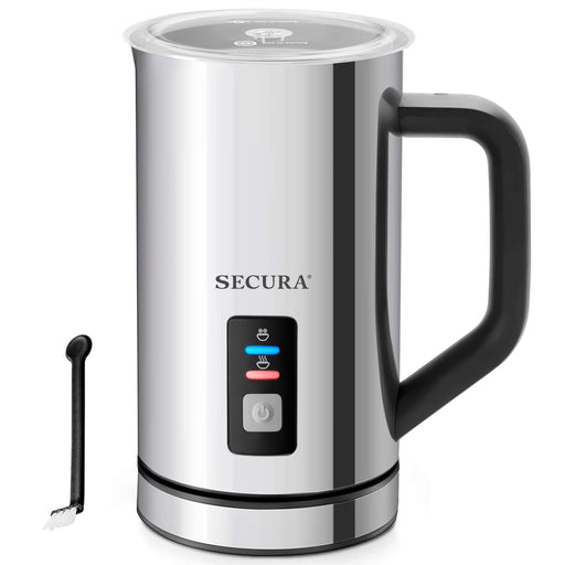 Secura Milk Frother, Electric Milk Steamer Stainless Steel, 8.4oz/250ml Automatic Hot and Cold Foam Maker and Milk Warmer for Latte, Cappuccinos, Macchiato, 120V - Grill Parts America