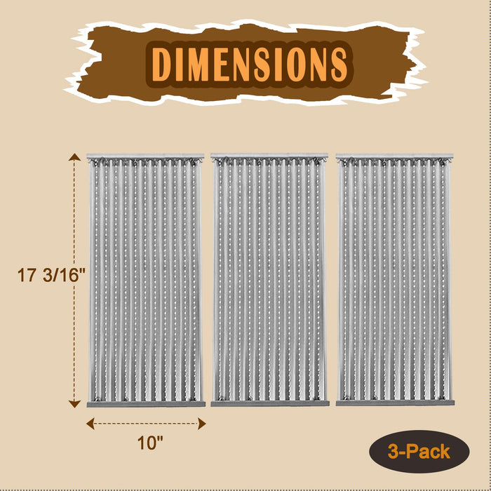 SafBbcue 3 Pack Stainless Steel G533-2200-W1 True Infrared Grill Emitter Plates for Charbroil 463242715 463242716 463276016 466242715 466242815 463257520 17 Inch Replacement Grill Emitter Grates Parts - Grill Parts America