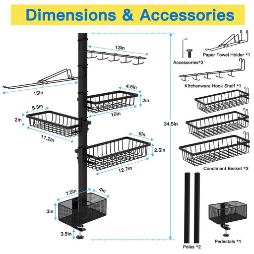 Concons Griddle Caddy for Blackstone Griddle Accessories, BBQ Grill Caddy with Paper Towel Holder, Outdoor Kitchen Accessories for Camper, Grill Accessories Organizer, Condiment Caddy, Gifts for Men - Grill Parts America