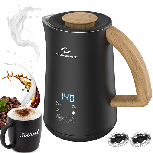 Nuovoware 4 in 1 Milk Frother and Steamer with Temperature Control Display Screen, Electric Automatic Frother for Hot Chocolate Milk, Cappuccinos, Latte, Macchiato, Black - Grill Parts America