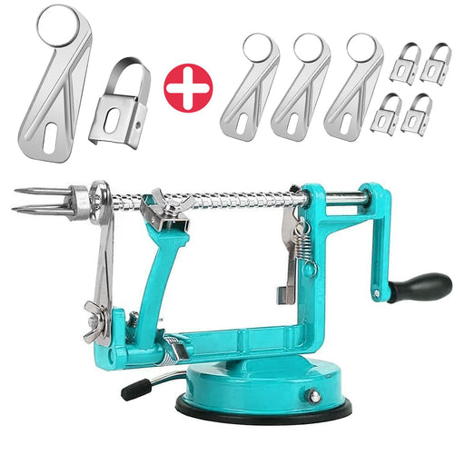 Apple Peeler, Stainless Steel Apple Corer Slicer Peeler, Durable Heavy Duty Die Cast Magnesium Alloy Apple Peeler Slicer Corer with Suction Base(Blue) - Grill Parts America