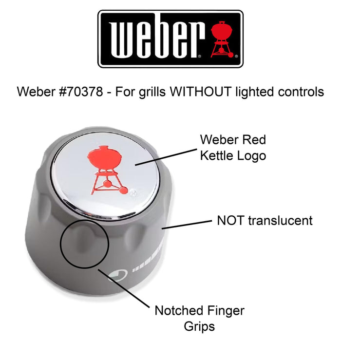 Weber Summit Series Gas Grill Infrared Red Burner Gas Control Knob 70378 1-7/8"