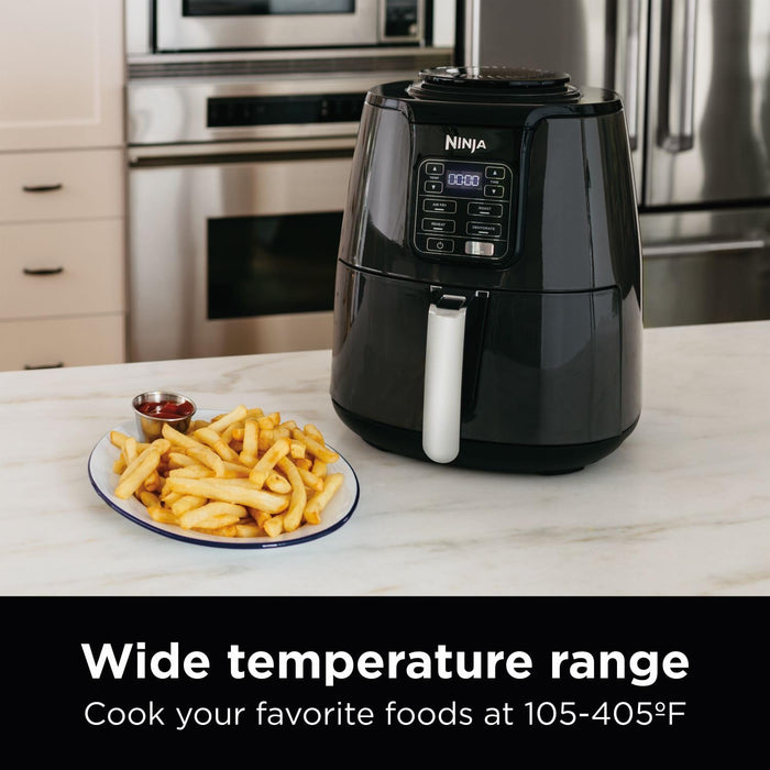 Ninja Air Fryer, Roast, Bake, Air Fry, Roast, Broil, Reheats, & Dehydrates, 4-in-1, Fries, Frozen Food, Veggies, and Juicy Meat, Less Oil, Easy Meals, Healthy Meals, Compact, 4 QT, Grey, AF101