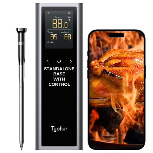 Typhur Sync One Smart Wireless Meat Thermometer Digital: Standalone Base for Quick and Easy Control, Unlimited Range WiFi & Bluetooth, Proven Stronger Signal Stability, for BBQ Grill Oven Smoker - Grill Parts America