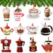 12 Pieces Christmas Coffee Cup and Tea Hanging Wood Cutouts Decoration Ornament for Xmas Tree Party Holiday Home Decor (Cups Style) - Grill Parts America