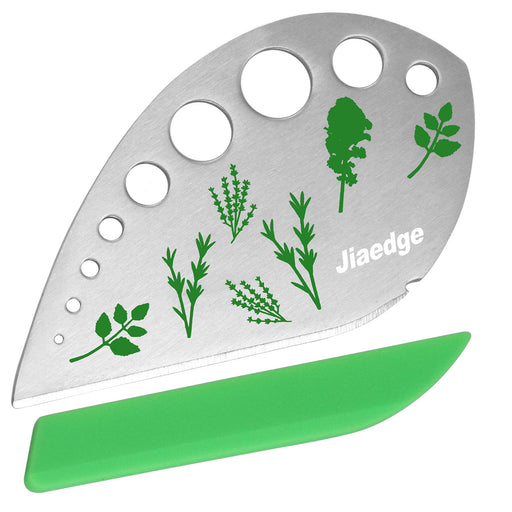 Herb Stripper, Jiaedge Green 9 holes Stainless Steel Kitchen Herbs Leaf Stripping Tool, Metal Herb Peeler for Kale, Collard Greens, Thyme, Basil, Rosemary Stripper - Grill Parts America