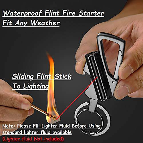Keychain Bottle Opener Flint Fire Starter Permanent Match Multi-tool  Keychain Waterproof Keychain lighter Refillable Survival Lighter Cool  Keychain for Men Christmas Outdoor Camping with Key Rings price in UAE,  UAE