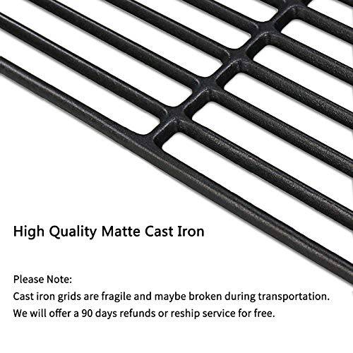 Hisencn Replacement Matte Porcelain Coated Cast Iron Cooking Grid Grate Set of 2 for Select Gas Grill Models by Char-Broil, Coleman, Kenmore, Thermos, Uniflame, Master and Others - Grill Parts America