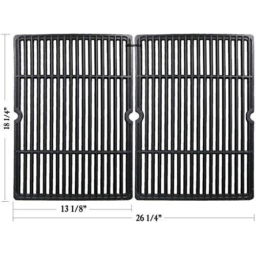 Hisencn Replacement Matte Porcelain Coated Cast Iron Cooking Grid Grate Set of 2 for Select Gas Grill Models by Char-Broil, Coleman, Kenmore, Thermos, Uniflame, Master and Others - Grill Parts America