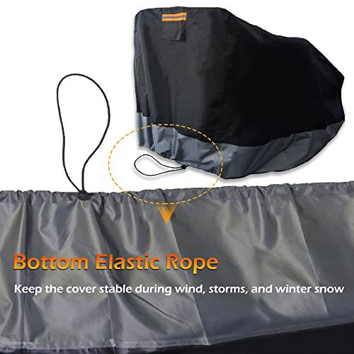 IC ICLOVER Snow Blower Cover, 600D, Two Stage Electric Snow Thrower Cover, Heavy Duty 600D Oxford Fabric Waterproof, Windproof, Sun UV Dust Proof, with Air Vent, Reflective Stripe Handle - Grill Parts America