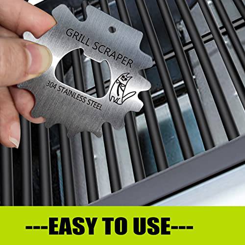 Stainless Steel BBQ Grill Scraper - Grill Brush Bristle Free -The for Family and Friends - Small and Portable Grill Accessories - Grill Parts America