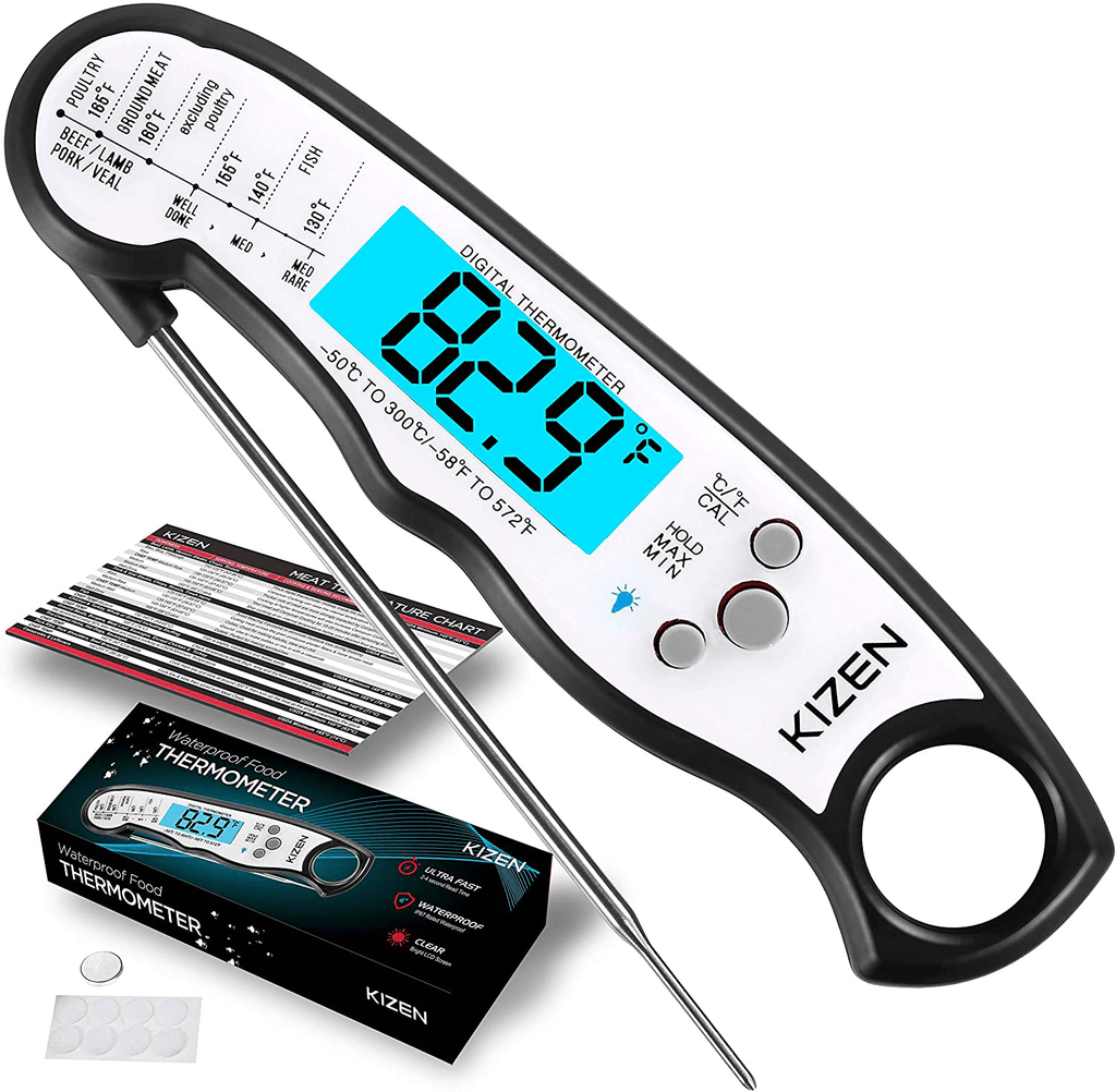 ROUUO Digital Meat Thermometer for Cooking-Backlight, Calibration