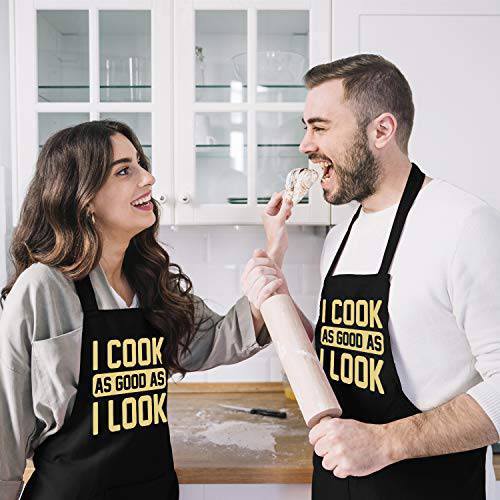 KITCHEPOOL Funny Apron for Men, Chef Aprons for Women with 3 Pockets, Adjustable Bid Kitchen Aprons for Chef, Cooking Apron F