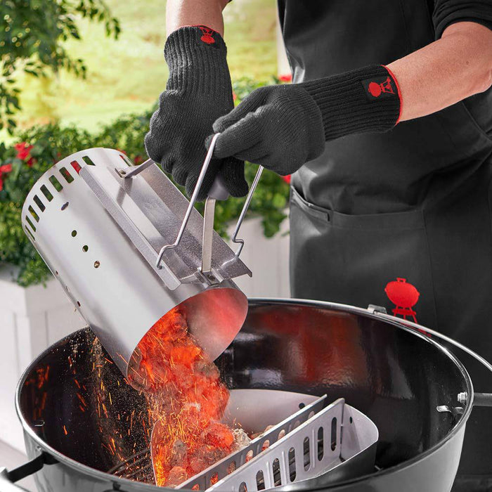 Weber 6535 Premium Black Grilling Gloves, L/XL - Grill Parts America