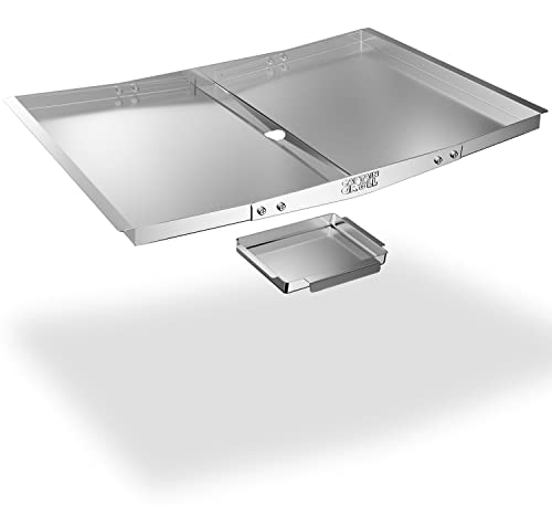 Grease Tray with Catch Pan Universal Drip Pan for 4 5 Burner Gas Grill Models from Dyna Glo Nexgrill Expert Grill Kenmore BHG and More Stainless Steel Grill Replacement Parts 24 30