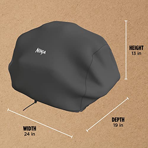 Ninja XSKCOVER Premium Outdoor Cover, Compatible Woodfire Grills (OG700 Series), Water-Resistant, Anti-Fade Fabric, Lightweight, Black, 19'' x 24'' x 13' - Grill Parts America