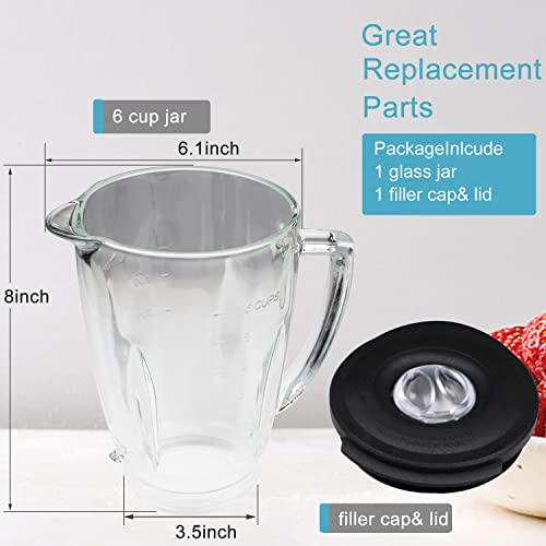 joyparts Replacement Parts 5-Cup Square Plastic Jar with Lid,Compatible  with Oster Blenders, 1, Clear