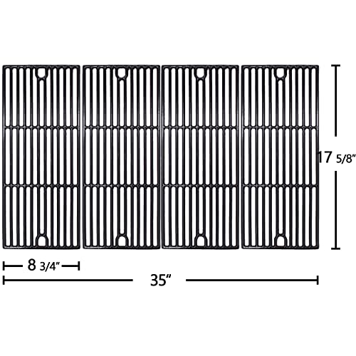 Hongso 17 5/8 Inch Porcelain Coated Cast Iron Cooking Grid Grate Gas Grill Replacement Part for Brinkmann 810-3660-S and Smoke Canyon GR2002401-5C-00, Set of 4, PCD104 - Grill Parts America