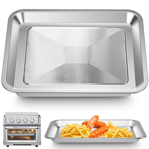 Air Fryer Tray Replacement for Cuisinart TOA 26 TOA 28 Toaster Air Fryer Convection Oven 10.7 9.8 Non stick Mesh Air Fryer Stainless Steel Basket Wire Rack Accessories Parts Dishwasher Safe Grill Part...