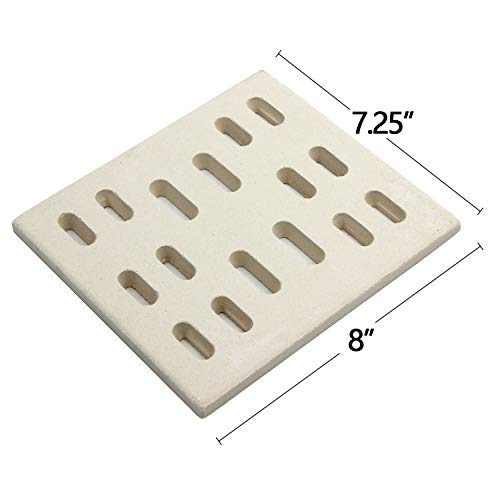 Hongso 8" x 7.25" Replacement Ceramic Radiant Flame Tamer, Heat Plate for Bakers and Chefs, SAMS & Turbo, Fiesta, Grand Hall Y0005XC, Member's Mark Gas Grill Models, CRG501 6-Pk - Grill Parts America