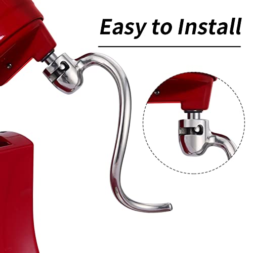 Dough Hook Replacement for KitchenAid 5 Qt - 6 Qt Bowl-Lift Stand Mixer,  Stainless Steel Kitchen Aid Spiral Dough Hook Attachment Stand Mixer  Accessory Bread Hook, Fits for 5-6 Quart Bowl-Lift Mixers