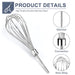 Kitchen Aid Hand Mixer Attachments KHMPW Stainless Steel Pro Whisk Egg Beater replaces KHM512BM,AP5644233,PS4082859,KHM2B - Kitchen Parts America