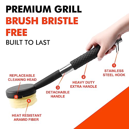 Grill Rescue BBQ Replaceable Scraper Cleaning Head, Bristle Free - Safe,  Durable and Unique Scraper Tools for Cast Iron or Stainless-Steel Grates
