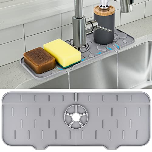 Kitchen Soap Tray,Kitchen Sink Tray Sponge Tray Kitchen Sponge Holder Self  Draining Premium Silicone Soap Holder for Bathroom Kitchen Counter Sink