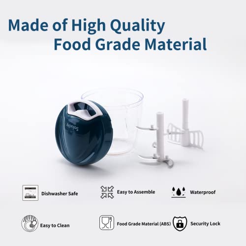 Geedel Hand Food Chopper, Vegetable Quick Chopper Manual Food Processor,  Easy To Clean Food Dicer Mincer Mixer Blender, Rotary Onion Chopper for