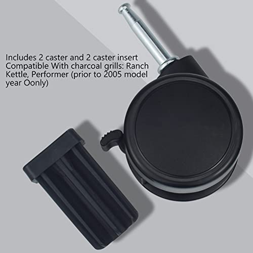 Caster Wheel Gas Grill Compatible with Weber 6414 Grill Wheels, for Weber Genesis Grill Wheel Caster Replacement Genesis 1000-500 Series, Performer (2004 and Earlier), Includes Caster Insert (2 Pack) - Grill Parts America