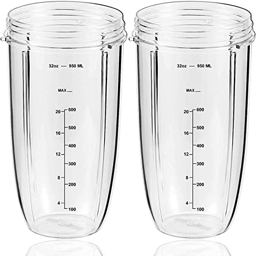 2 Pack 24 oz Cups with To-Go Lids and Extractor Blade Replacement Parts  Compatible with NutriBullet Pro 1000, Combo and Select Blenders - Felji