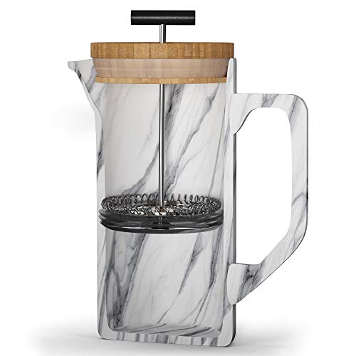 BAYKA US French Press Coffee Maker, 34 Ounce,Glass & Stainless