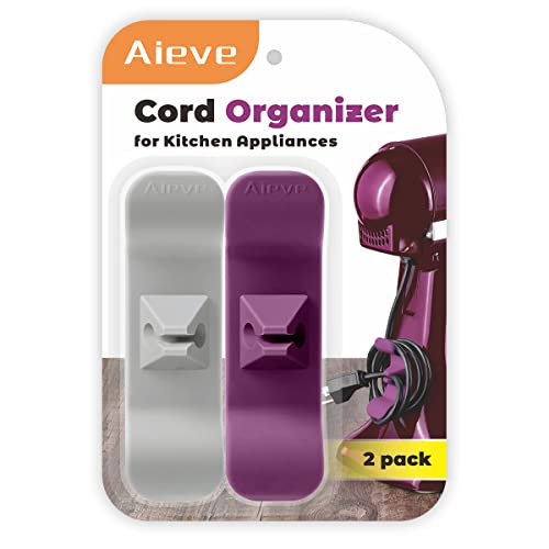 AIEVE Cord Organizer for Appliances, 2 Pack Kitchen Appliance Cord Winder  Cord Wrapper Cord Holder for Appliances, Mixer, Blender, Toaster, Coffee