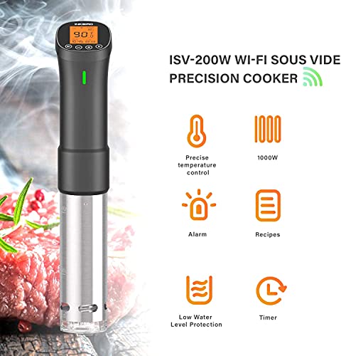 New Wifi Stainless Steel Sous Vide Cooker Ipx7 Waterproof Thermal