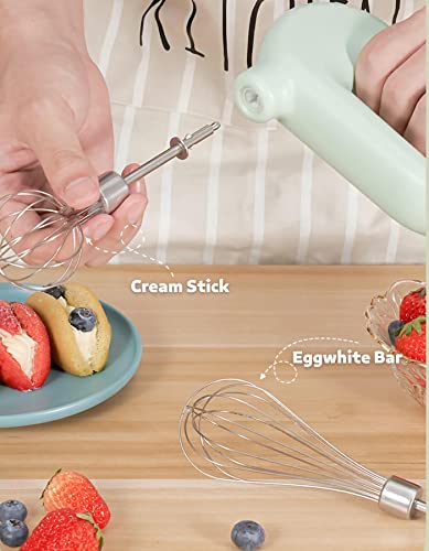 Portable Electric Hand Mixer Whisk 3-Speed Adjustable USB Rechargeable Cordless  Handheld Small Food Chopper for Baking Cooking 