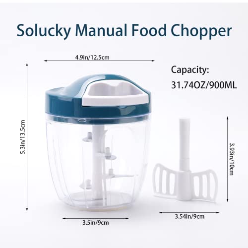  Geedel Hand Food Chopper, Quick Manual Vegetable Processor,  Easy To Clean Rotary Dicer Mincer Mixer Blender for Onion, Garlic, Salad,  Salsa, Nuts, Meat, Fruit, Ice, etc: Home & Kitchen