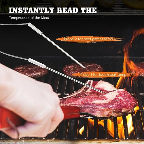 2 Pack Digital Grilling Thermometer Replacement Probe Compatible with Expert Grill Connect, Bluetooth USB-Charging(Bluetooth Probe)